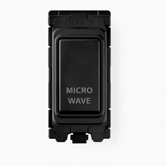 20A Engraved DP Switch - Microwave - Black Insert