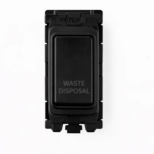 20A Engraved DP Switch Waste Disposal - Black Insert