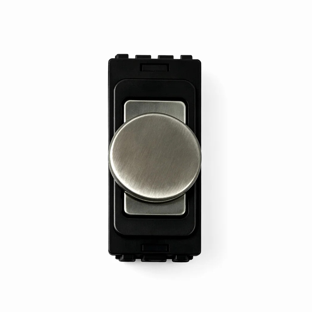 Intelligent Dimmer Module - Black and Satin Chrome Switch