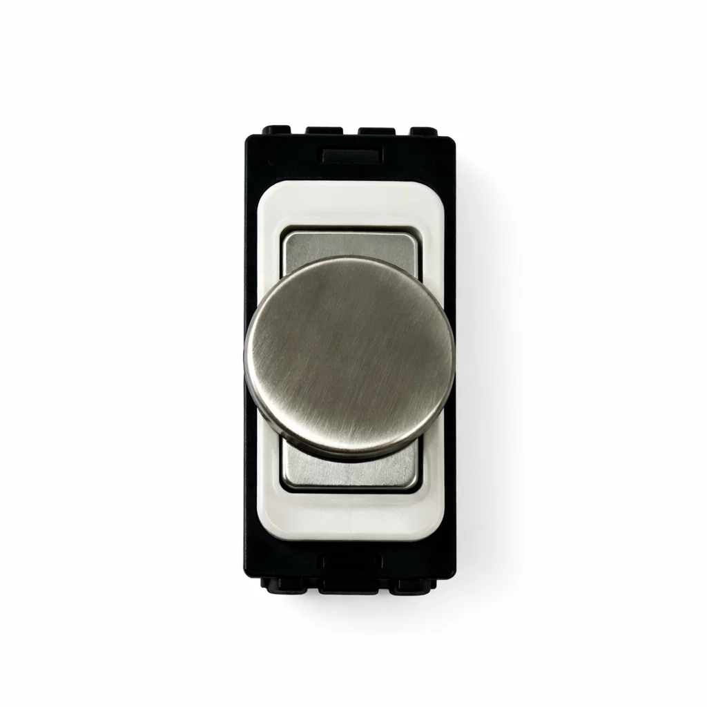 Intelligent Dimmer Module - White and Satin Chrome Switch