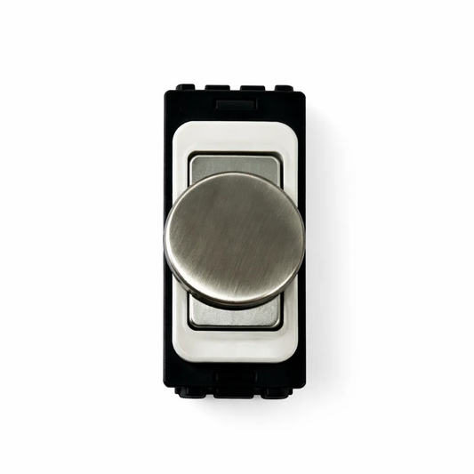 Intelligent Dimmer Module - White and Satin Chrome Switch