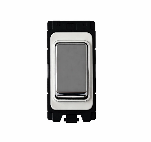2 way grid switch - White and Polished Chrome Switch