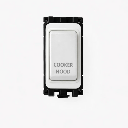 20A DP Switch - Engraved with - Cooker Hood - All White Insert