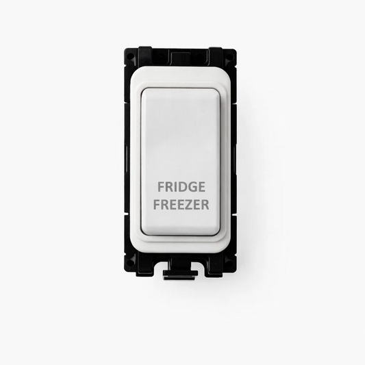 20A DP Switch - Engraved with - Fridge Freezer - All White Insert