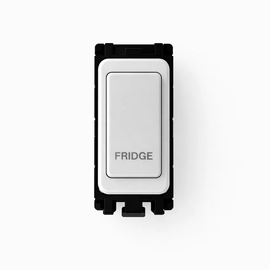20A DP Switch - Engraved with - Fridge - All White Insert