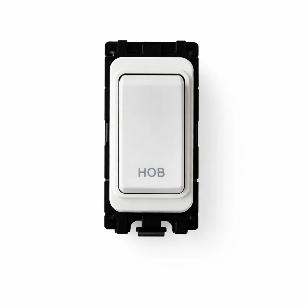 20A DP Switch - Engraved with - Hob - All White Insert