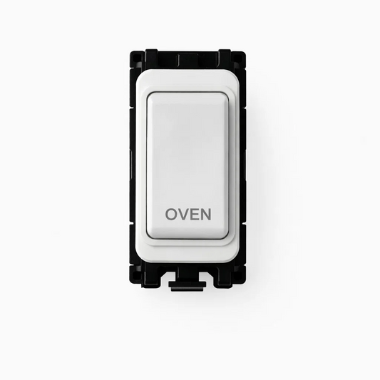 20A DP Switch - Engraved with - Oven - All White Insert