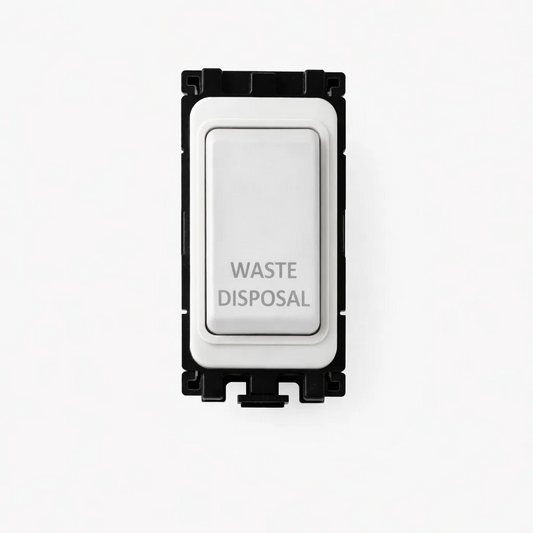 20A DP Switch - Engraved with - Waste Disposal - All White Insert