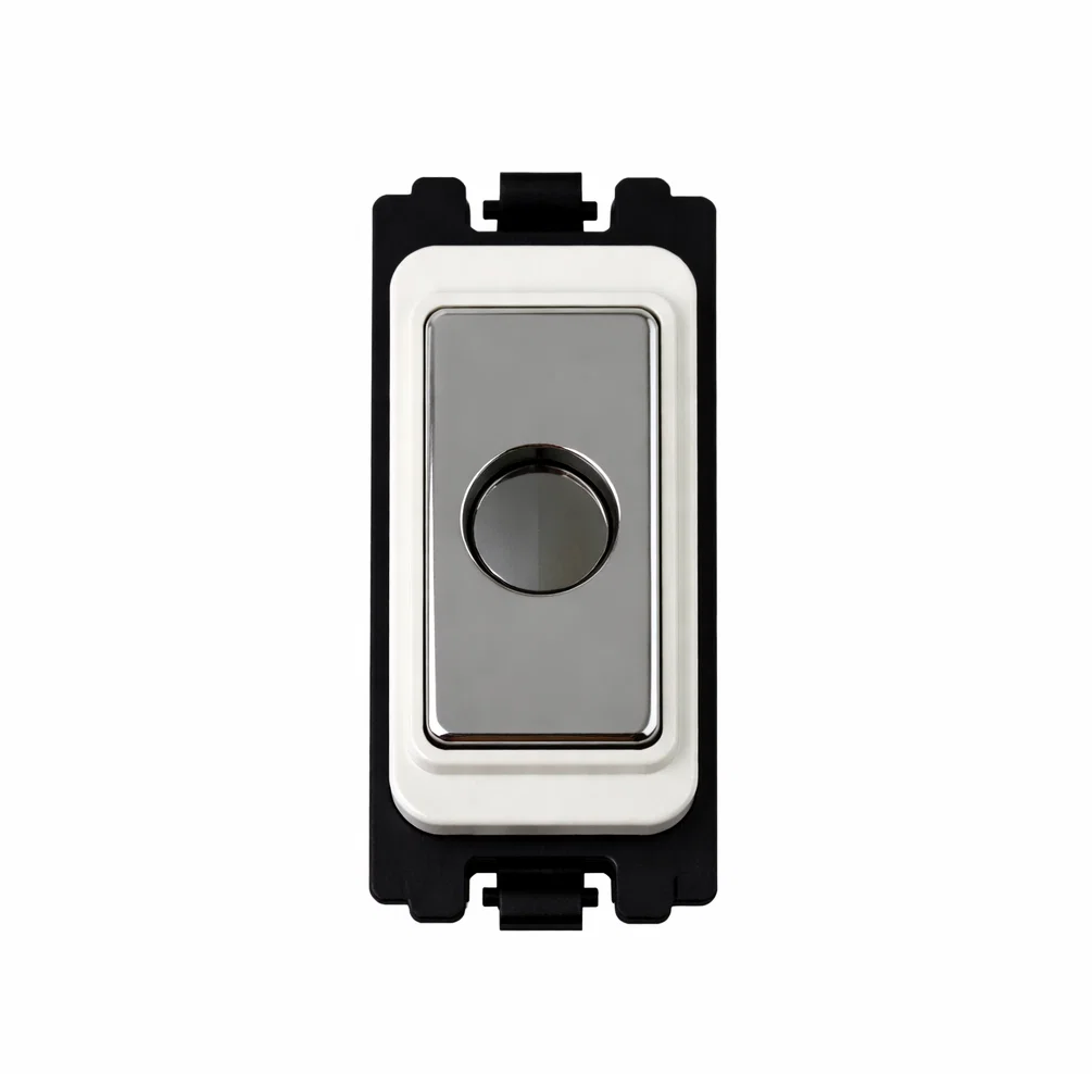Flex Outlet Grid - White and Polished Chrome Switch