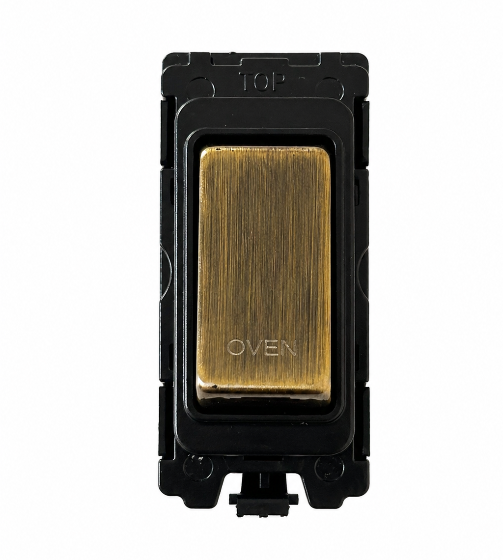 20A DP Switch - Engraved - Oven - Antique Switch