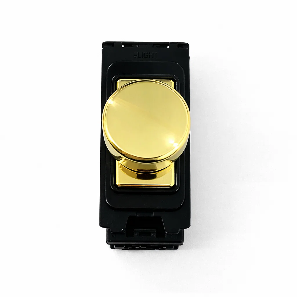 Intelligent Dimmer Module - Black and Polished Brass Switch