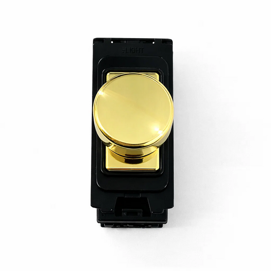 Intelligent Dimmer Module - Black and Polished Brass Switch