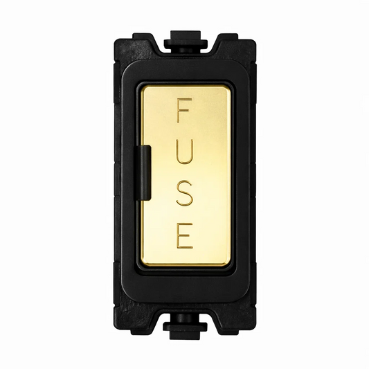 Fuse Holder - Black and Polished Brass Switch