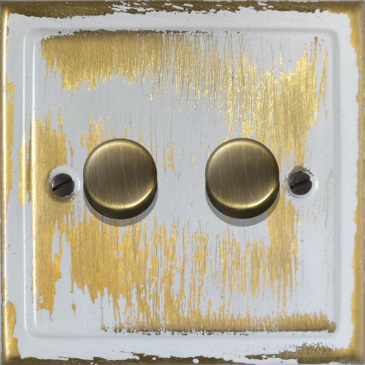Victorian Dover Bronze 2 Gang 120W LED Dimmer