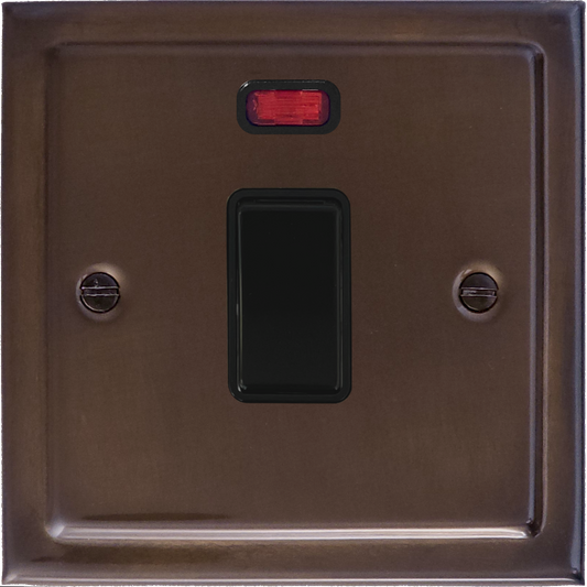 Victorian Medium Bronze 20A Dp Switch + Neon