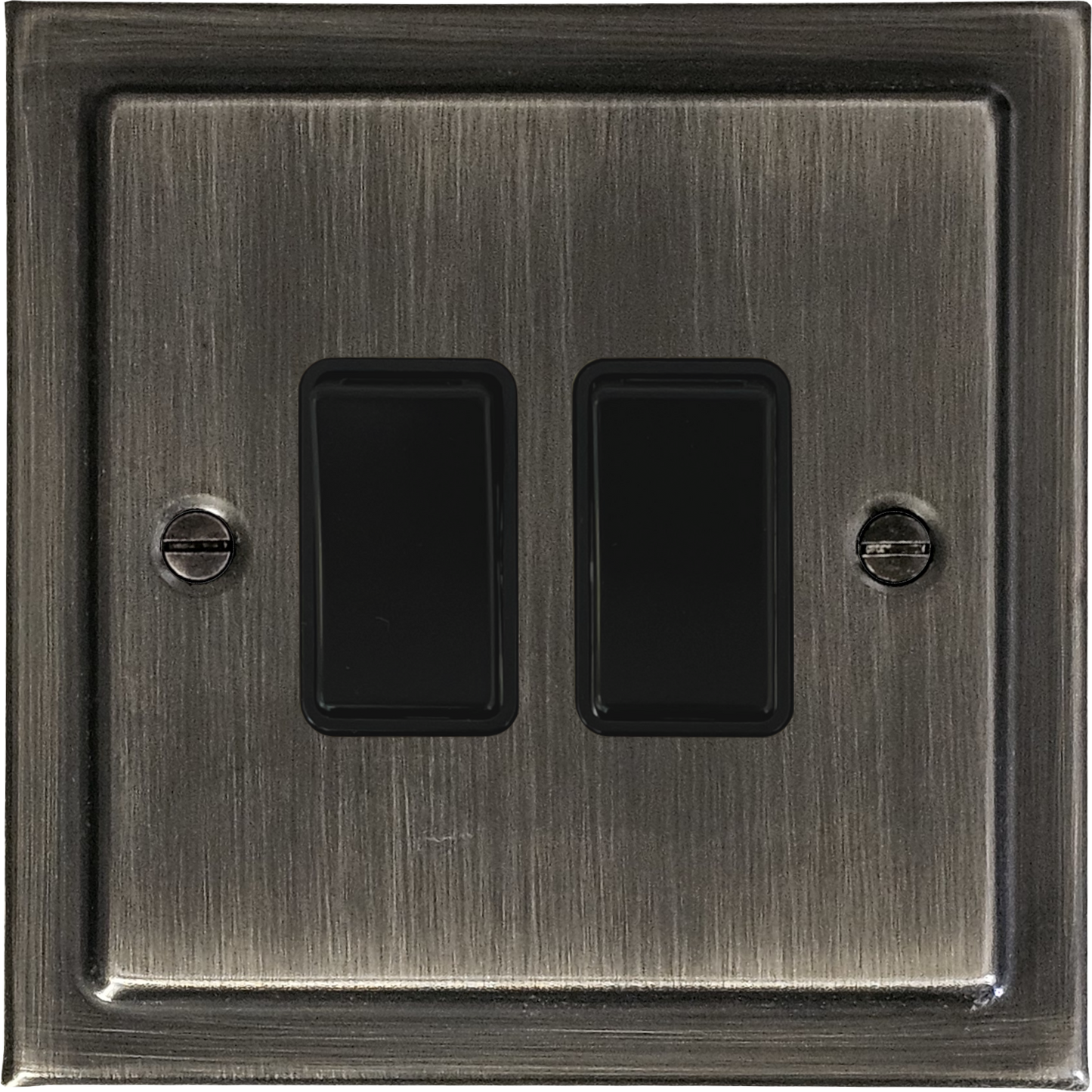 Victorian Antique Nickel 2 Gang Switch