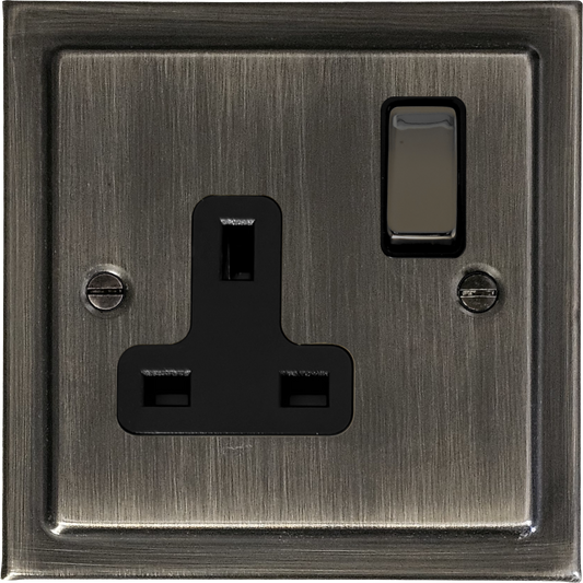 Victorian Antique Nickel 1 Gang Socket
