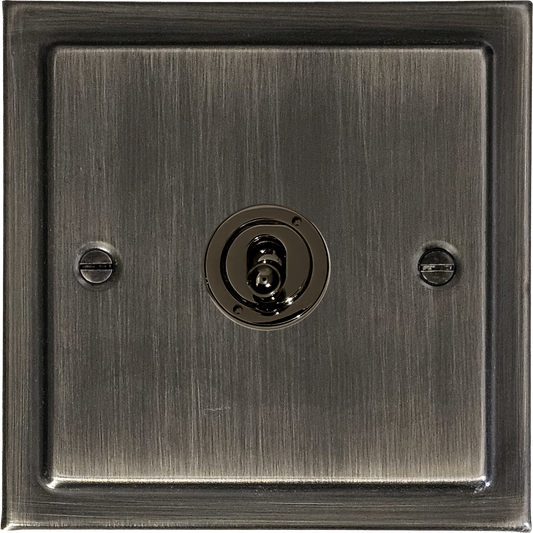 Victorian Antique Nickel 1 Gang Toggle (Black Nickel Toggle)