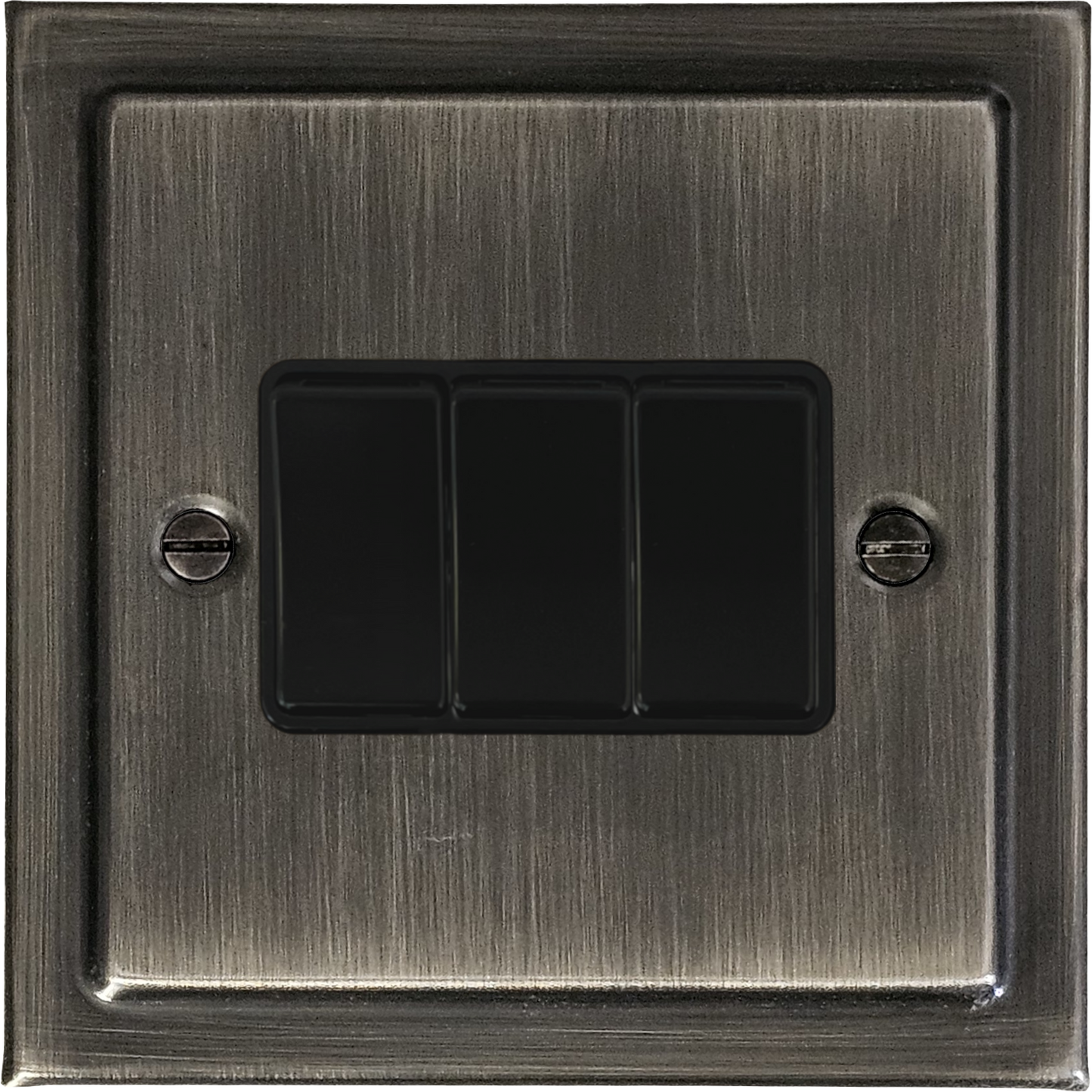 Victorian Antique Nickel 3 Gang Switch