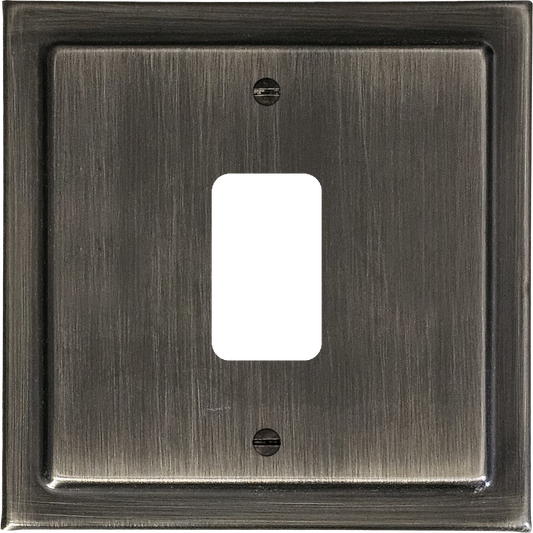 Victorian Antique Nickel 1 Gang Grid Plate