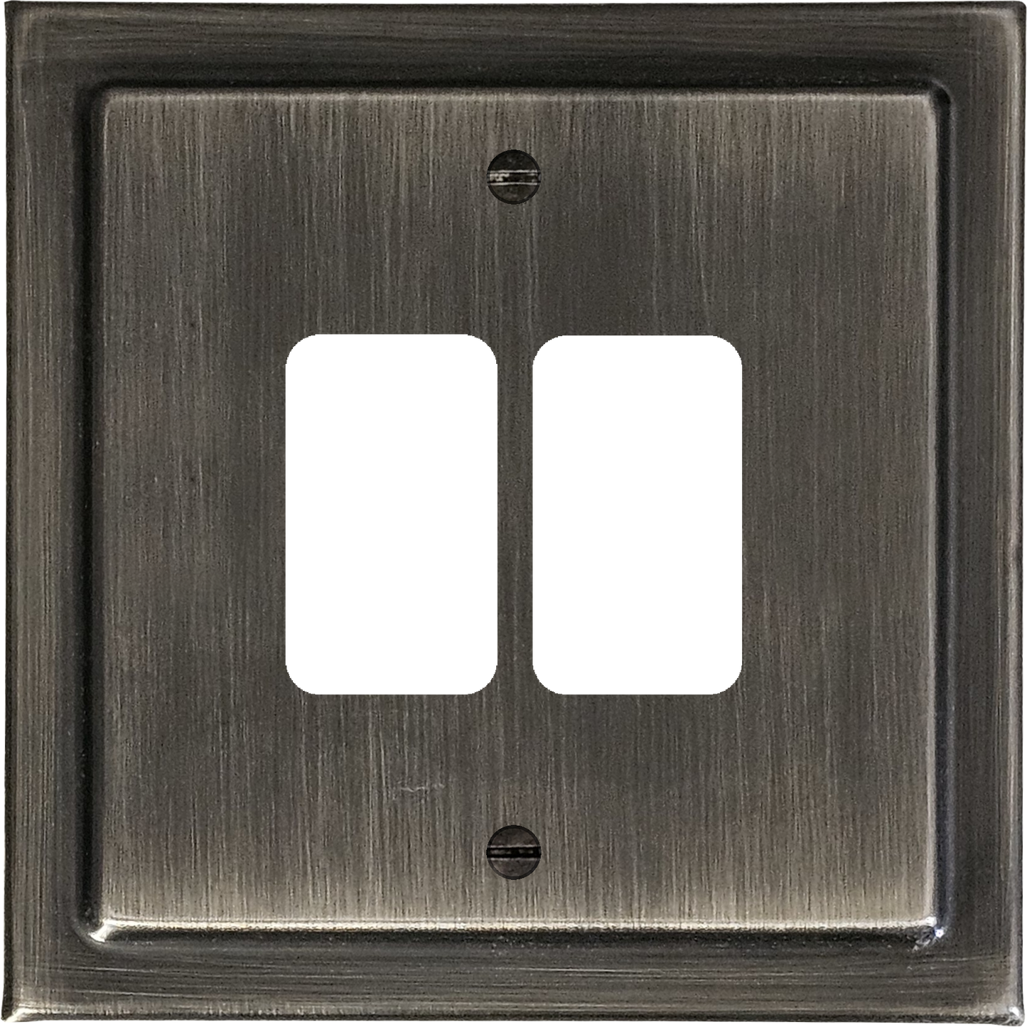Victorian Antique Nickel 2 Gang Grid Plate