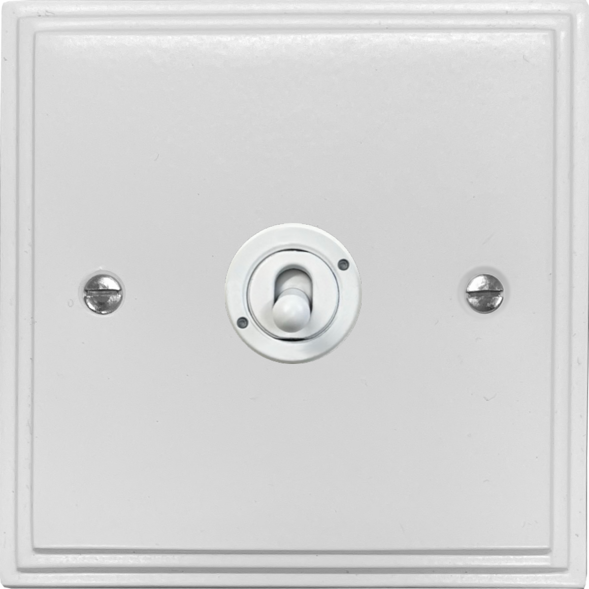 Victorian Flat White 1 Gang Toggle Switch (White Toggle)