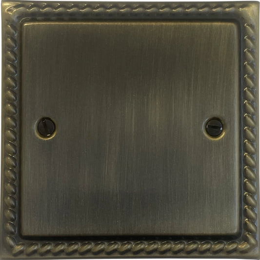 Georgian Antique Brass 1 Gang Blank