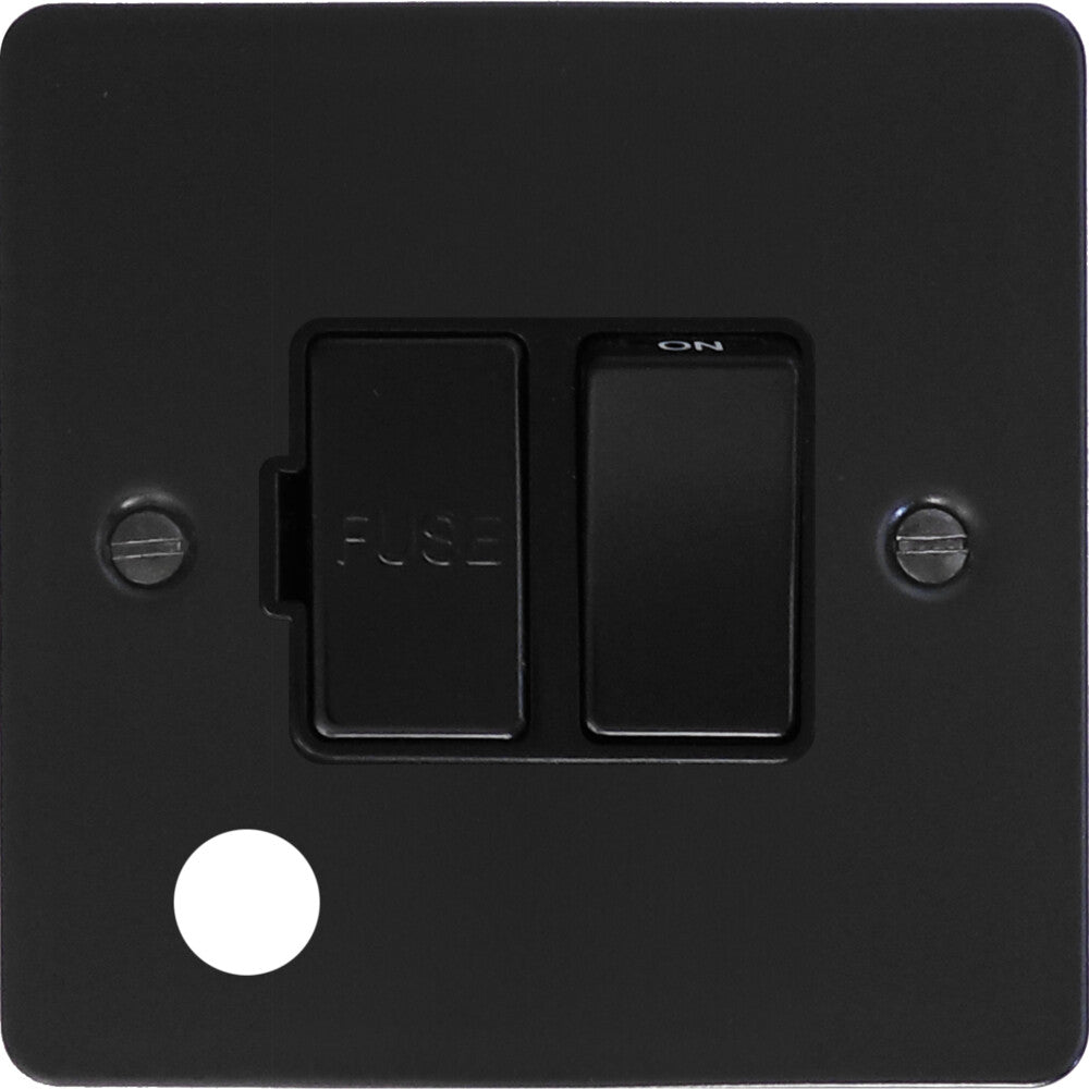 Flat Black Switched Fused Spur with Flex Outlet