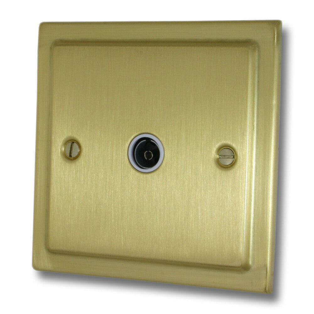 Victorian Satin Brass 1 Gang Coax Point