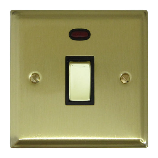 Deco Satin Brass 20Amp Dp Switch & Neon