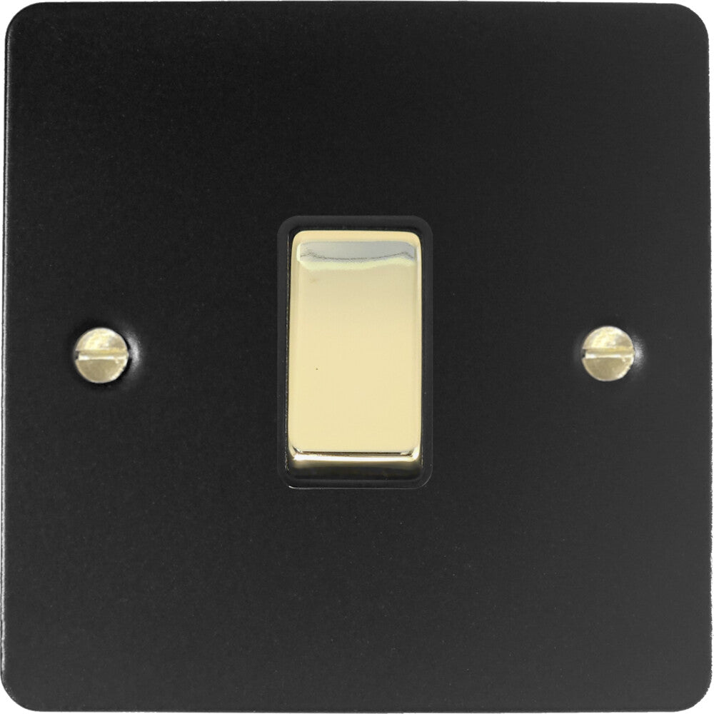 Flat Black 1 Gang Switch (Brass Switch)