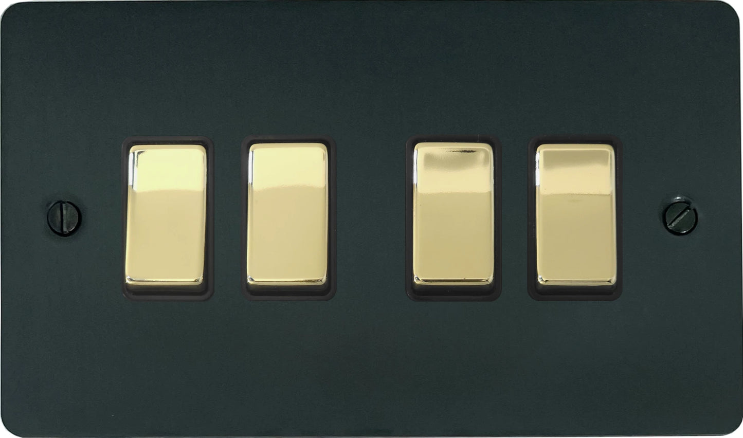 Flat Black Bronze 4 Gang 2 Way Switch