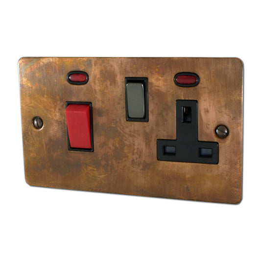 Flat Tarnished Copper Cooker Socket