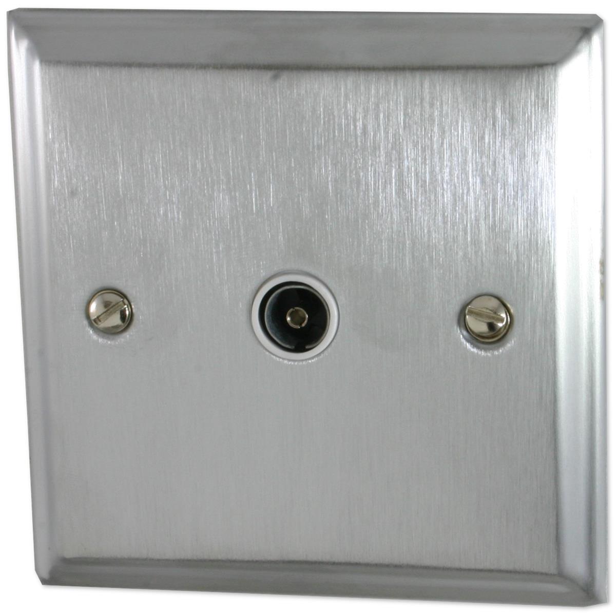 Deco Satin Chrome 1 Gang Coax Point