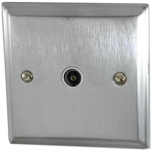 Deco Satin Chrome 1 Gang Coax Point