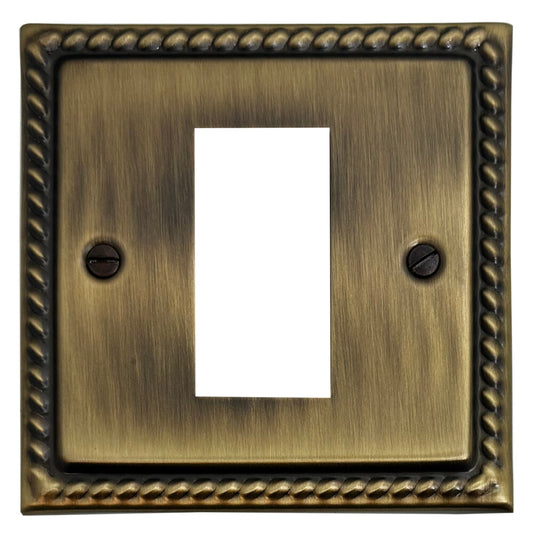 Georgian Light Antique Brass 1 Gang 1 Module Plate