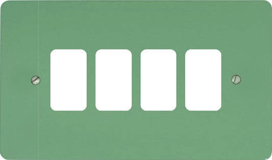 Flat Sage Green 4 Gang Grid Plate