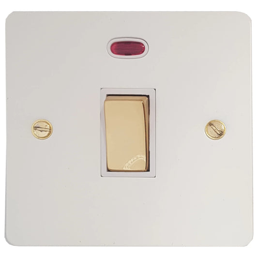 Flat White 20A Dp Switch + Neon