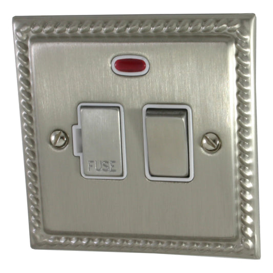 Georgian Satin Nickel Switch Fused Spur & Neon