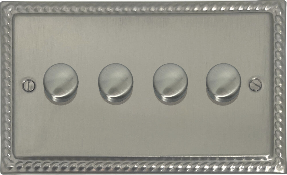 Georgian Satin Nickel 4 Gang LED Dimmer