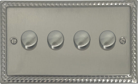 Georgian Satin Nickel 4 Gang LED Dimmer