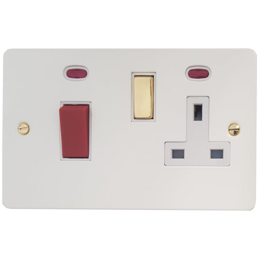 Flat White Cooker Switch + Socket
