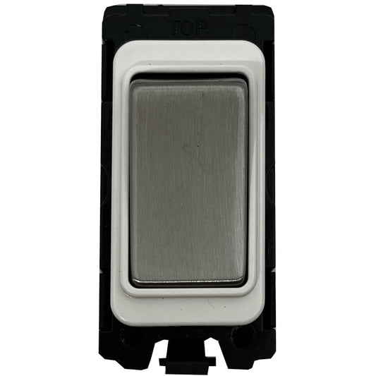 2 way grid switch - White and Satin Chrome Switch