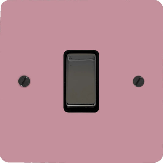 Flat Gloss Pink Intermediate Switch (Black Nickel Switch/Black Insert) - Flat range electrical switch