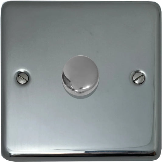 Contour Polished Steel 1 Gang LED Dimmer 120W