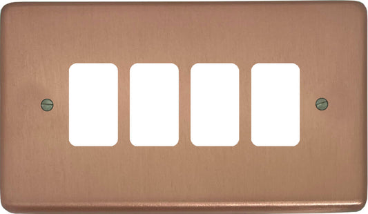 Contour Rose Gold  4 Gang Grid Plate