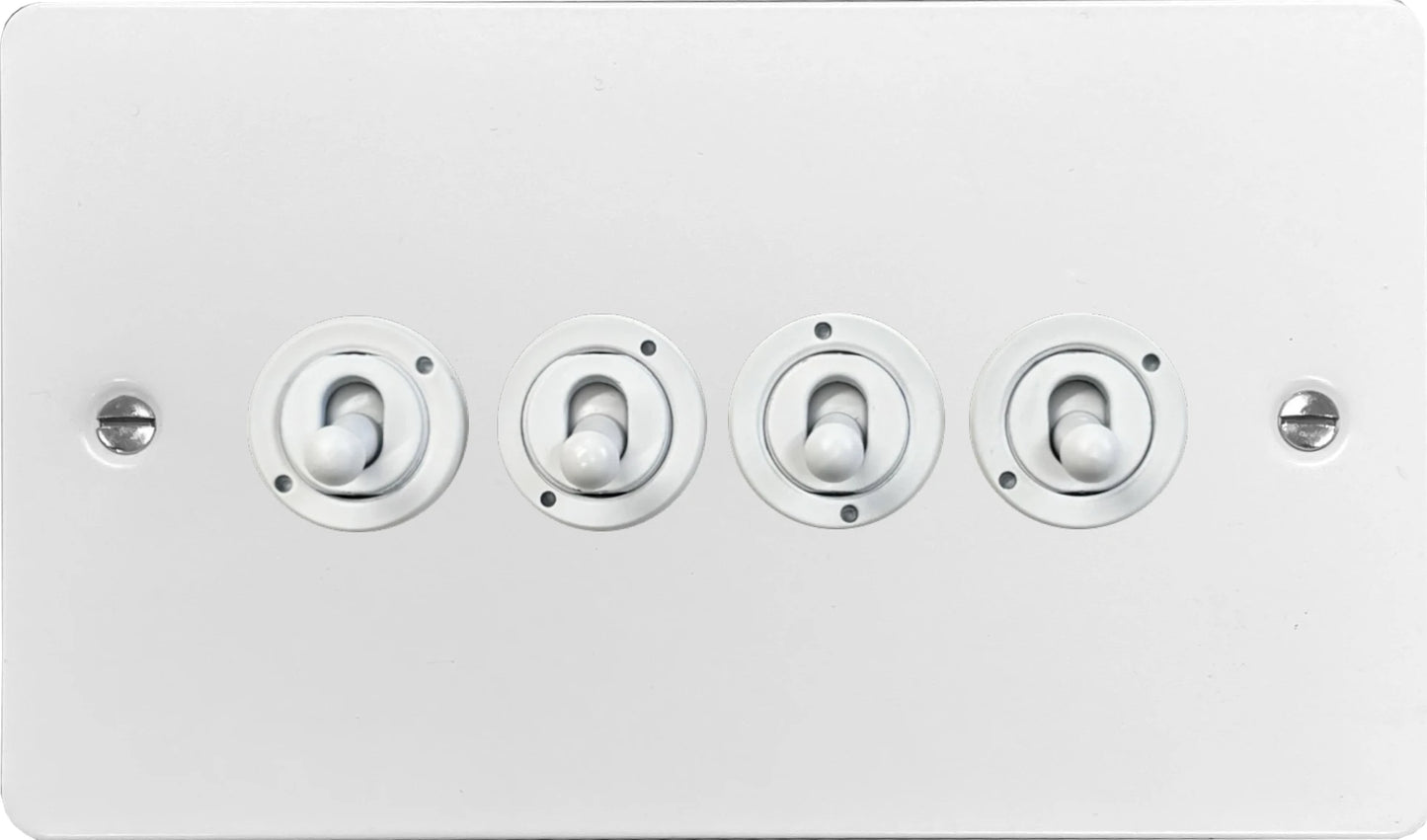 Flat White 4 Gang Toggle (White Toggle)