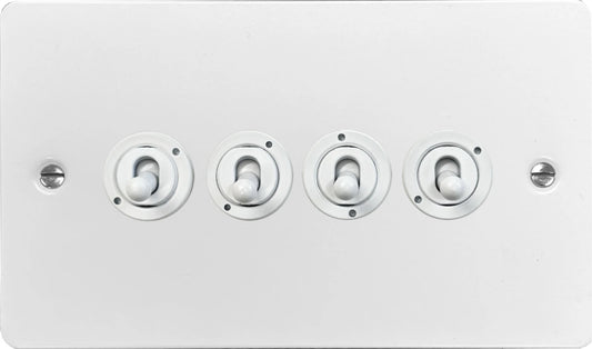 Flat White 4 Gang Toggle (White Toggle)