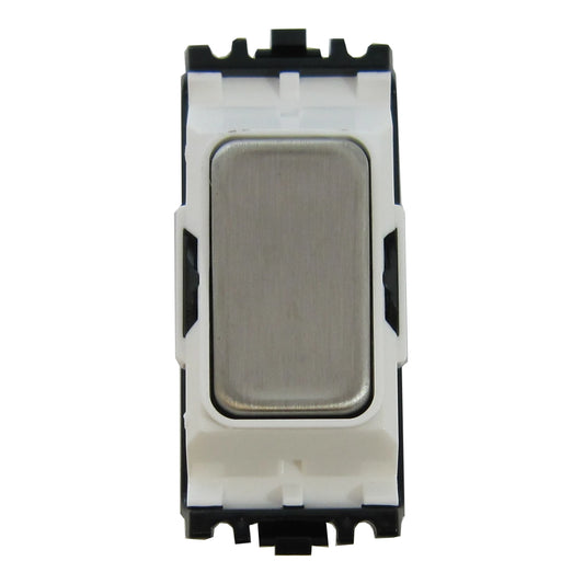 1 Gang 2 Way Grid Switch Module-Steel Switch/White Trim