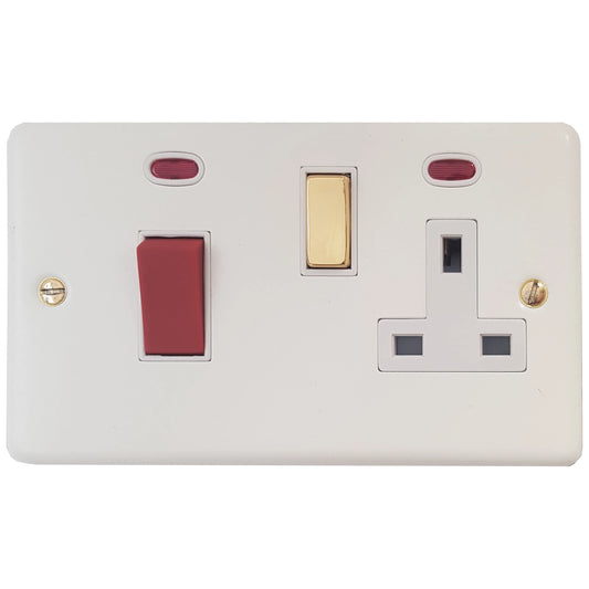 Contour Flat White Contour Cooker Socket